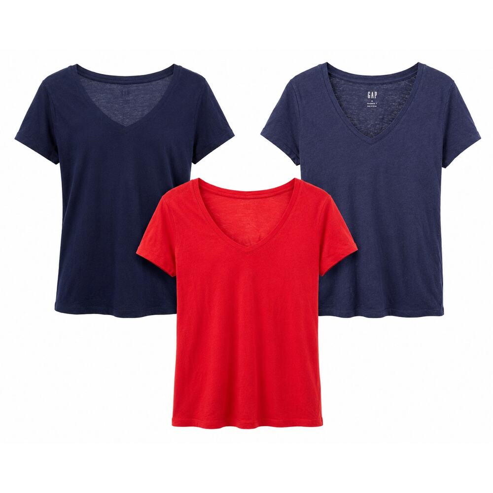 Lot Of 3 GAP Favorite V Neck Tee Shirts Capsule Layering Tshirt Modal Small